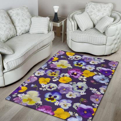 Pansy Pattern Print Design PS02 Area Rugs
