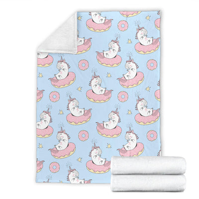 Donut Unicorn Pattern Print Design DN014 Fleece Blanket