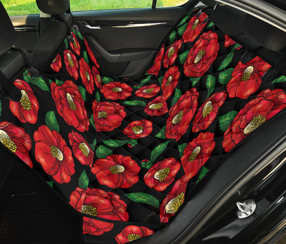 Camellia Pattern Print Design CM07 Rear Dog  Seat Cover
