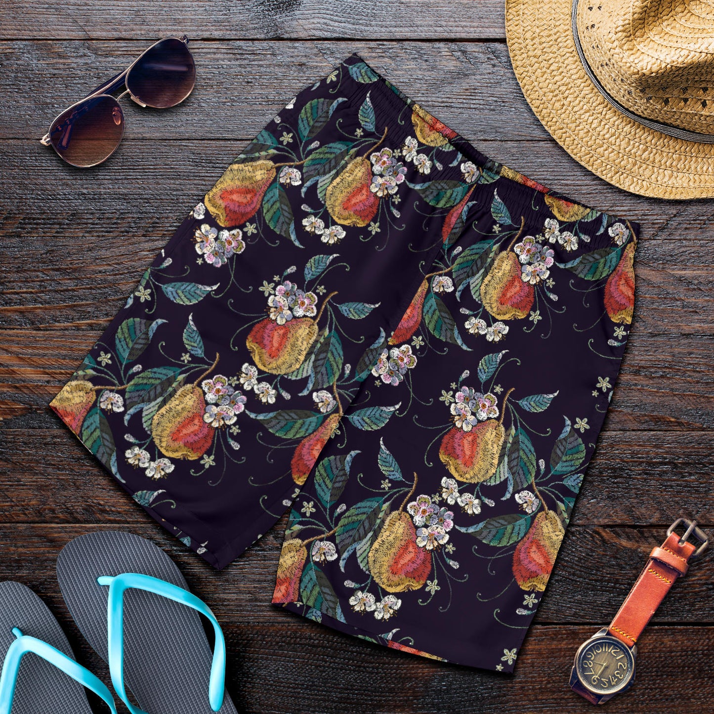 Pear Pattern Print Design PE02 Mens Shorts