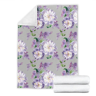 Lilac Pattern Print Design LI07 Fleece Blanket