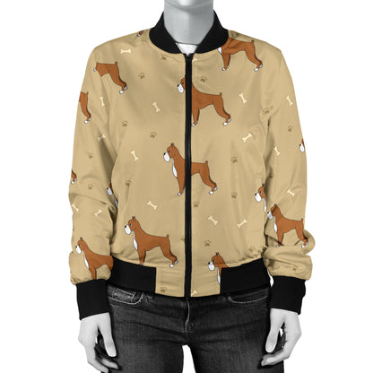 Boxers Pattern Print Design 02 Women's Bomber Jacket