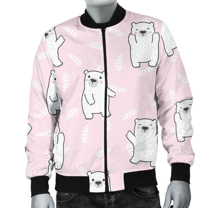Polar Bear Pattern Print Design PB09 Men Bomber Jacket