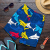 Shark Color Pattern Mens Shorts