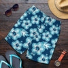 Blue Hibiscus Pattern Print Design HB011 Mens Shorts