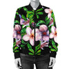 Plumeria Pattern Print Design PM01 Women Bomber Jacket