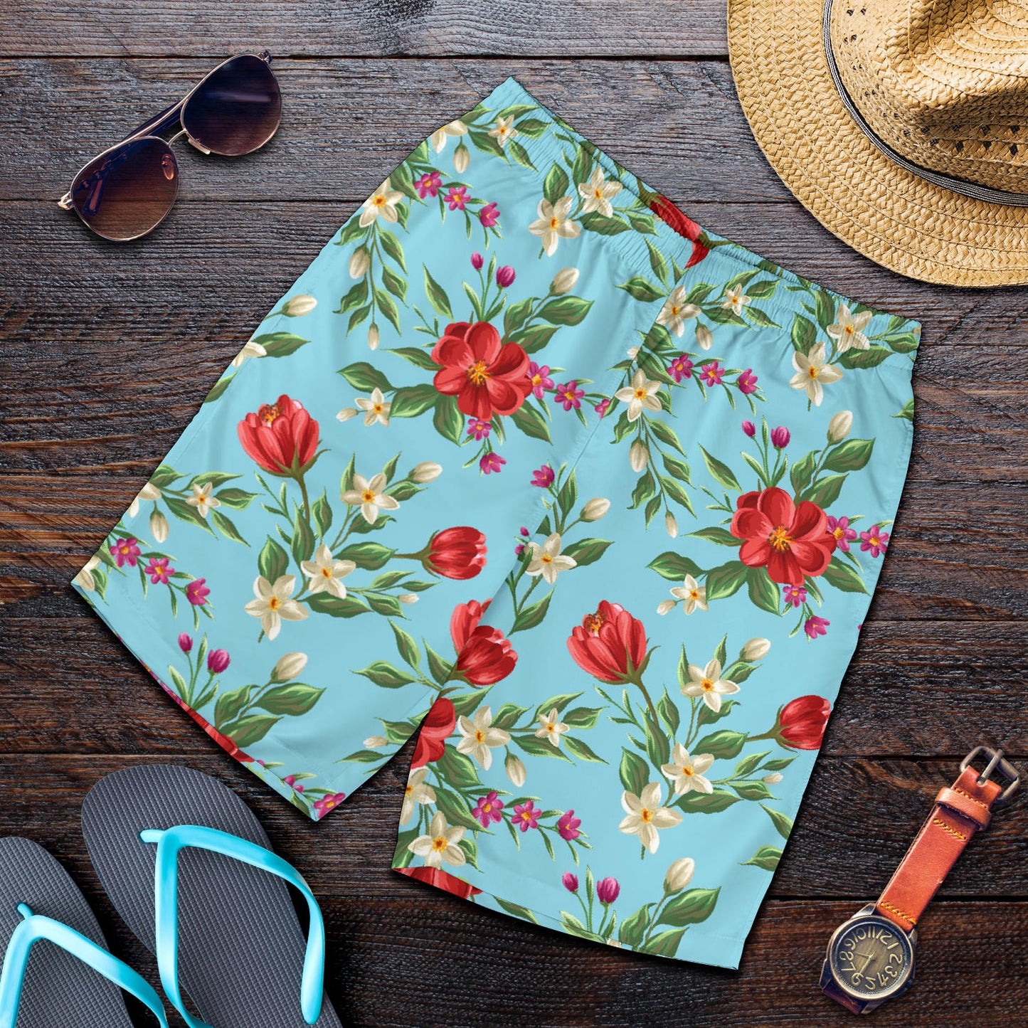 Summer Floral Pattern Print Design SF011 Mens Shorts