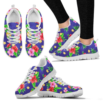 Hawaiian Themed Pattern Print Design H05 Sneakers White Bottom Shoes