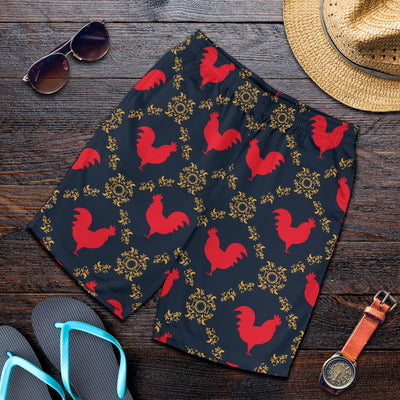 Rooster Pattern Print Design A02 Mens Shorts