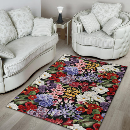 Summer Floral Pattern Print Design SF04 Area Rugs