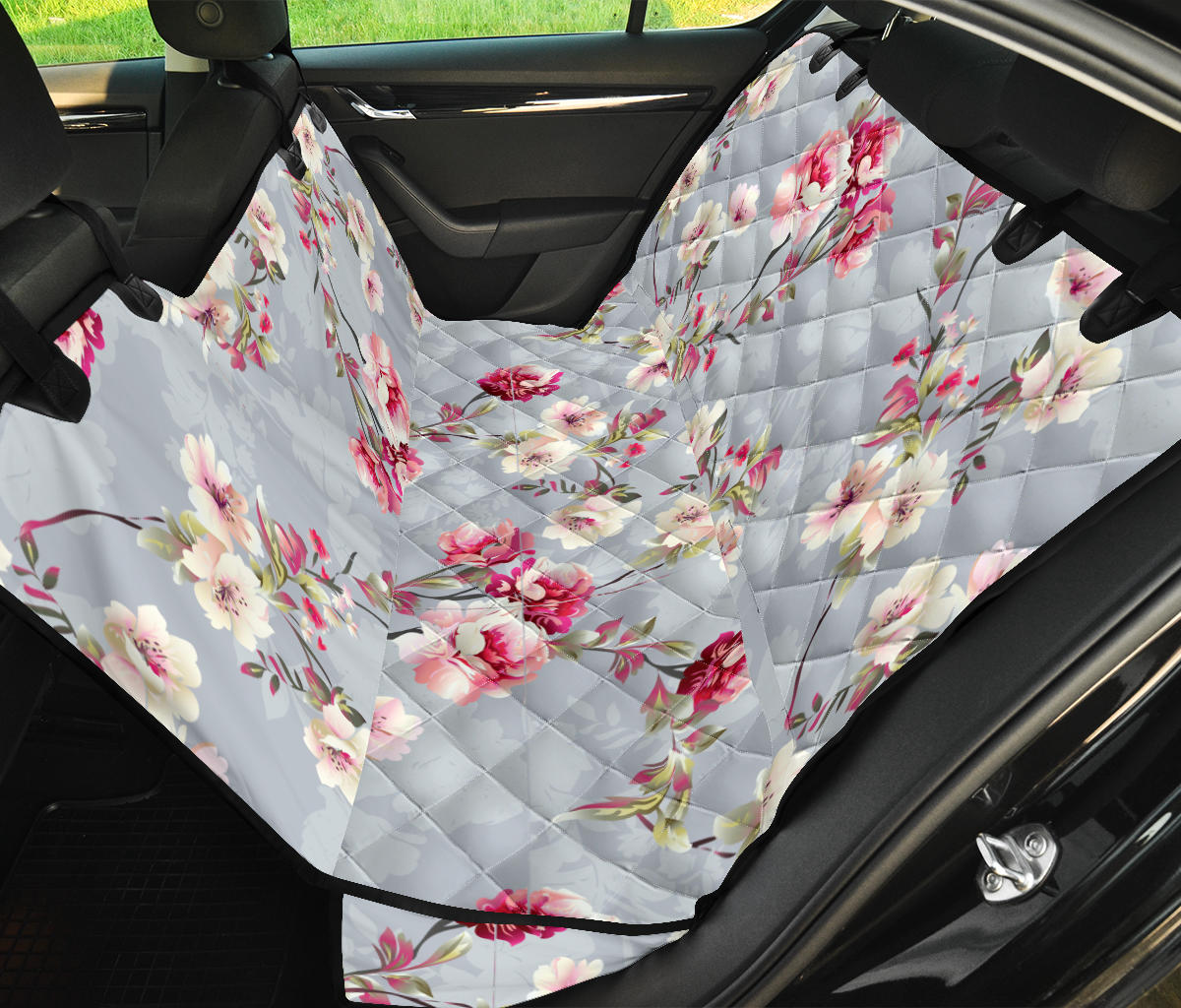 Summer Floral Pattern Print Design SF02 Rear Dog  Seat Cover