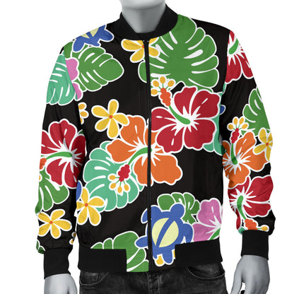 Hawaiian Themed Pattern Print Design H010 Men Bomber Jacket