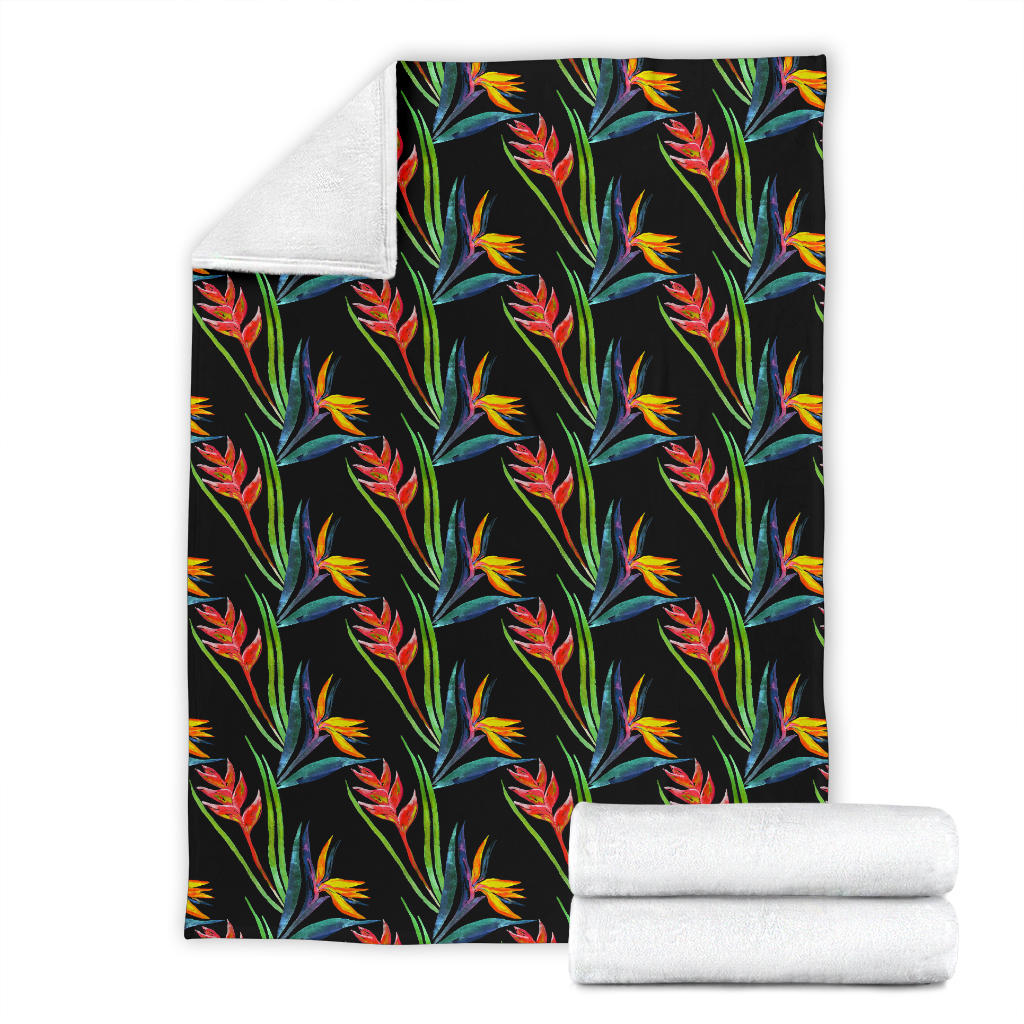 Heliconia Pattern Print Design HL04 Fleece Blanket