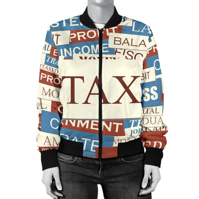 Accounting Financial Pattern Print Design 01 Women's Bomber Jacket