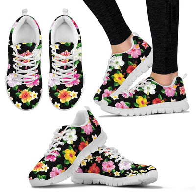 Hibiscus Pattern Print Design HB025 Sneakers White Bottom Shoes