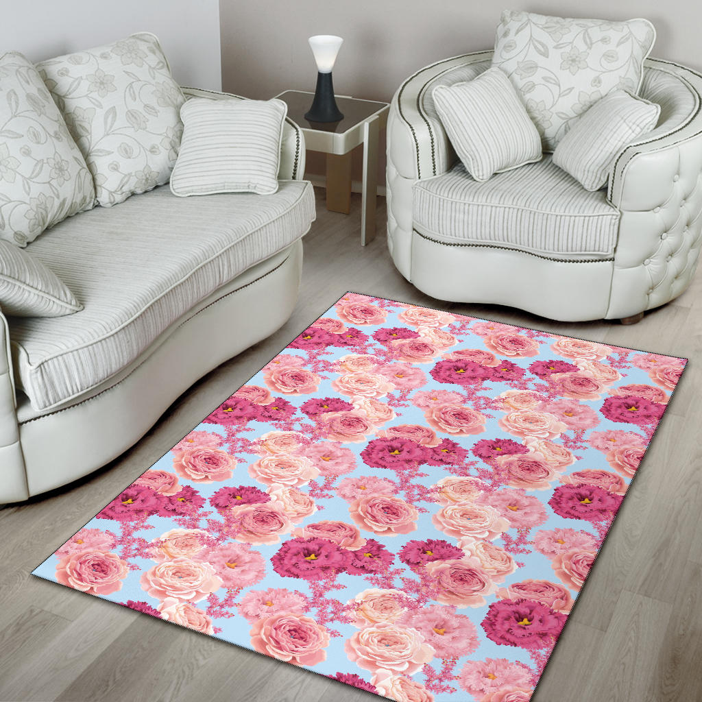 Lisianthus Pattern Print Design LT05 Area Rugs