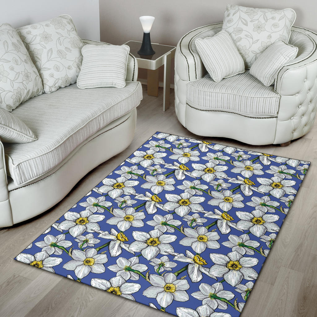 Daffodils Pattern Print Design DF08 Area Rugs
