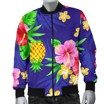 Hawaiian Themed Pattern Print Design H05 Men Bomber Jacket