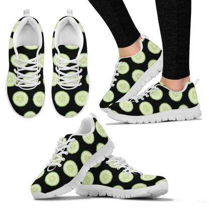 Cucumber Pattern Print Design CC02 Sneakers White Bottom Shoes