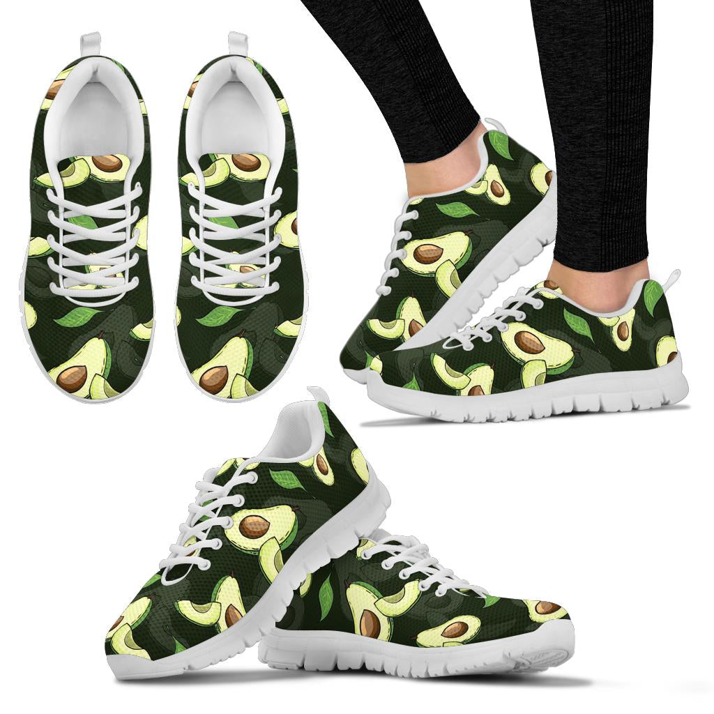 Avocado Pattern Print Design AC07 Sneakers White Bottom Shoes
