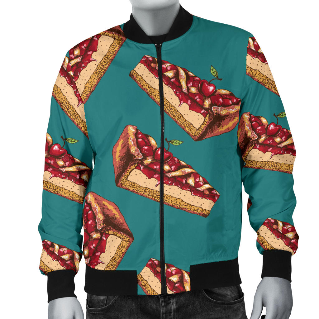 Cheesecake Cherry Pattern Print Design CK03 Men Bomber Jacket