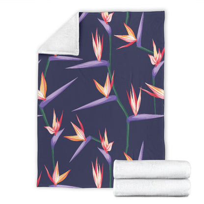 Bird Of Paradise Pattern Print Design BOP015 Fleece Blanket