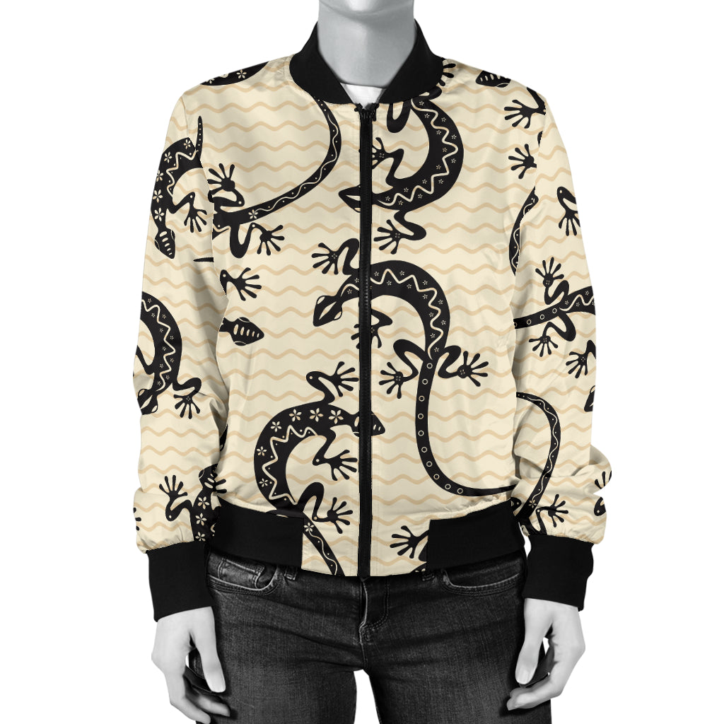 lizard Pattern Print Design 02 Women's Bomber Jacket