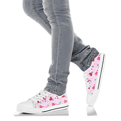 Lollipop Pattern Print Design LL07 White Bottom Low Top Shoes