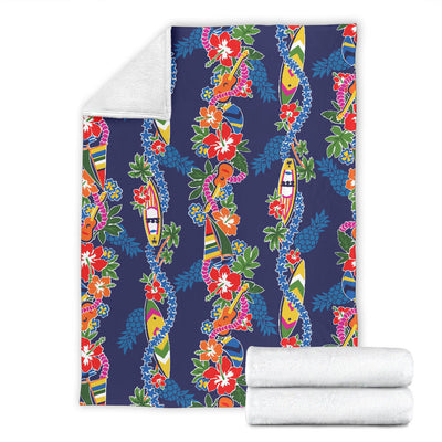 Hawaiian Themed Pattern Print Design H04 Fleece Blanket