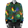 Rooster Pattern Print Design A01 Women's Bomber Jacket