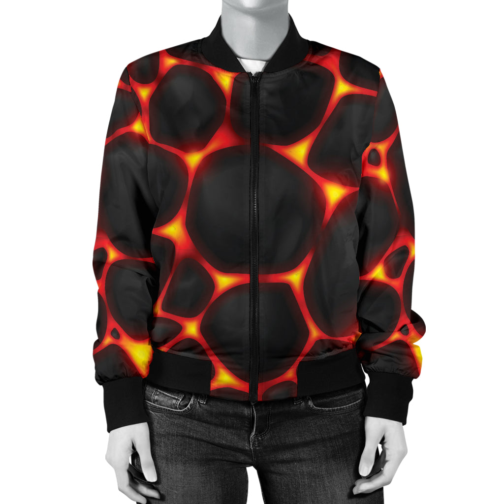 Lava Pattern Print Design 01 Women's Bomber Jacket
