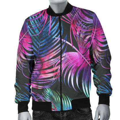 Palm Leaves Pattern Print Design PL010 Men Bomber Jacket