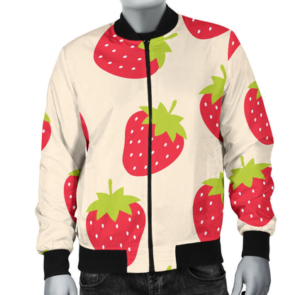 Strawberry Pattern Print Design SB02 Men Bomber Jacket