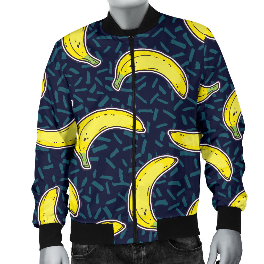 Banana Pattern Print Design BA09 Men Bomber Jacket