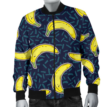 Banana Pattern Print Design BA09 Men Bomber Jacket