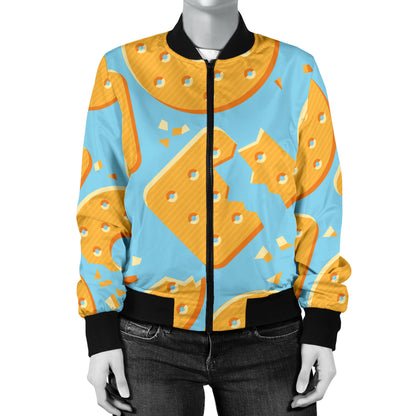 Cracker Pattern Print Design 02 Women's Bomber Jacket