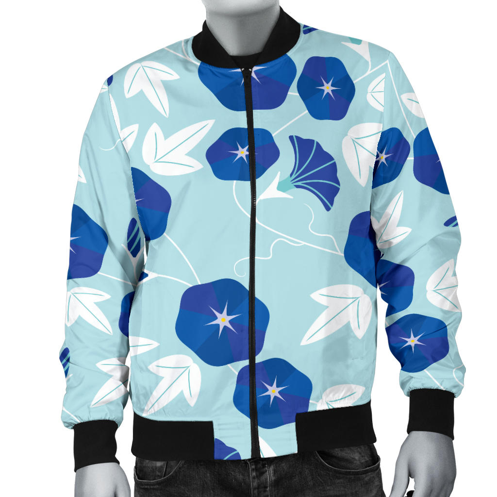 Morning Glory Pattern Print Design MG07 Men Bomber Jacket