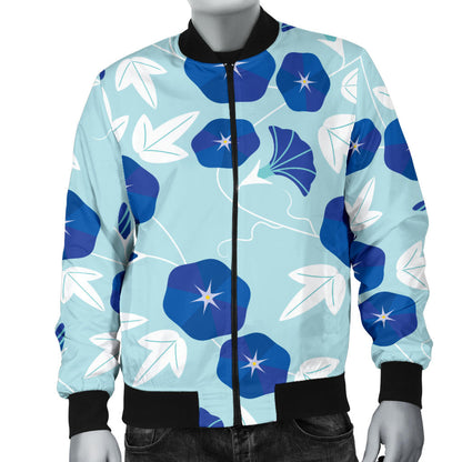 Morning Glory Pattern Print Design MG07 Men Bomber Jacket