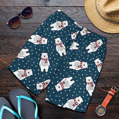 Polar Bear Pattern Print Design PB05 Mens Shorts