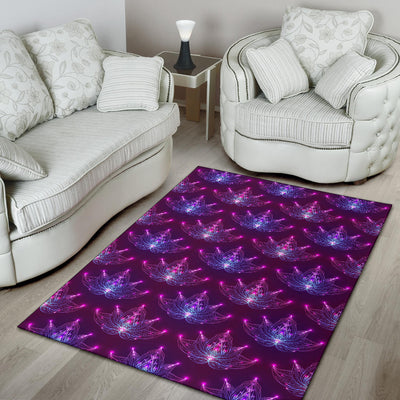 Lotus Pattern Print Design LO01 Area Rugs