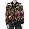 Butterfly Pattern Print Design 08 Women's Bomber Jacket