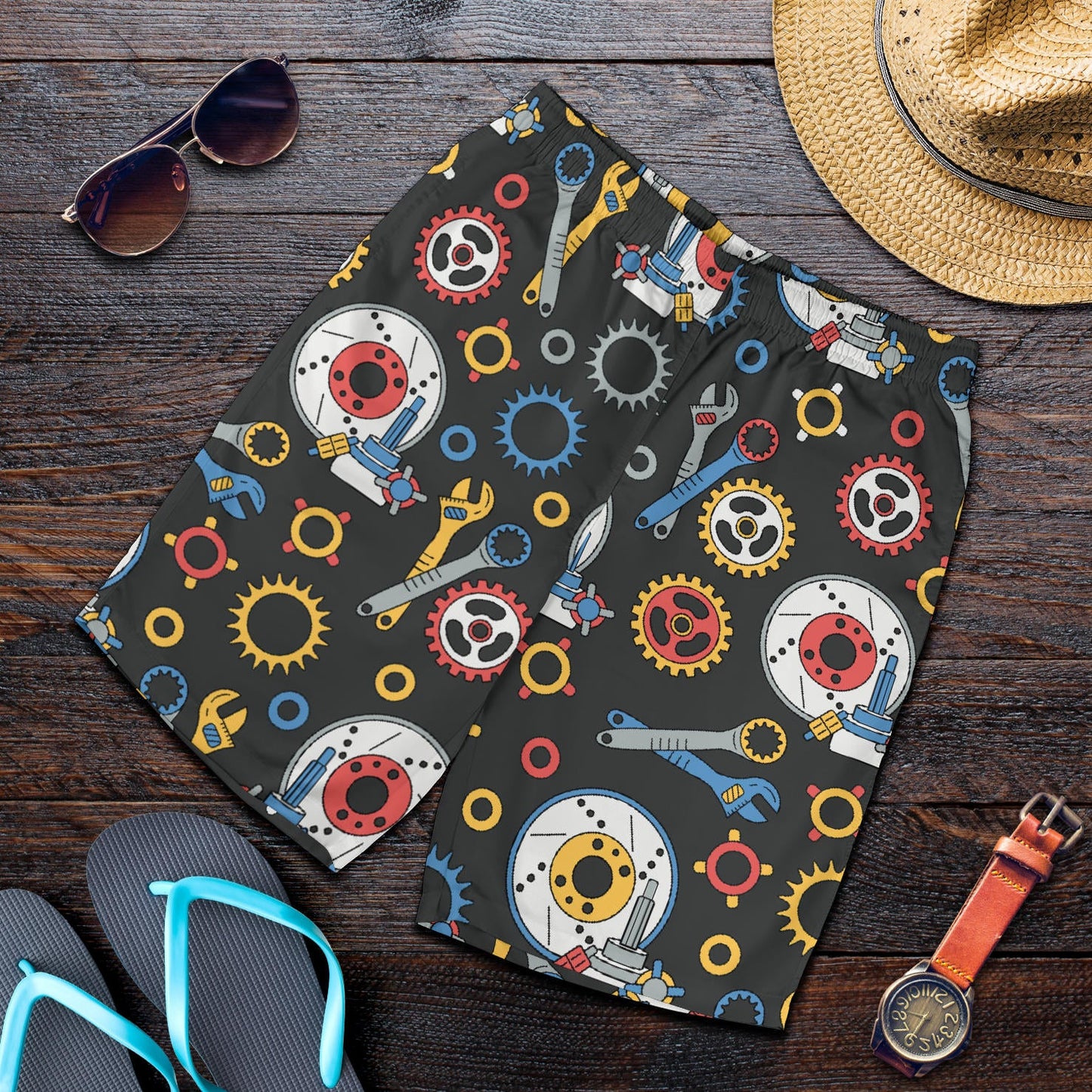 Mechanic Pattern Print Design 01 Mens Shorts