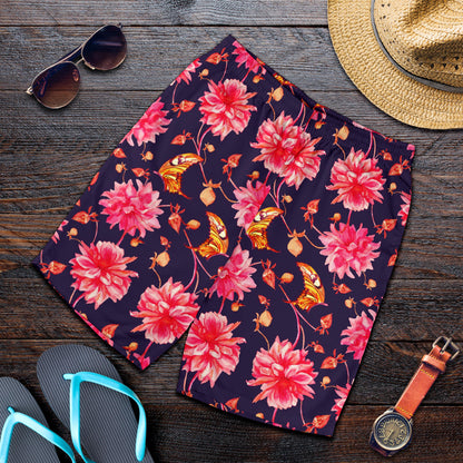 Dahlia Pattern Print Design DH03 Mens Shorts