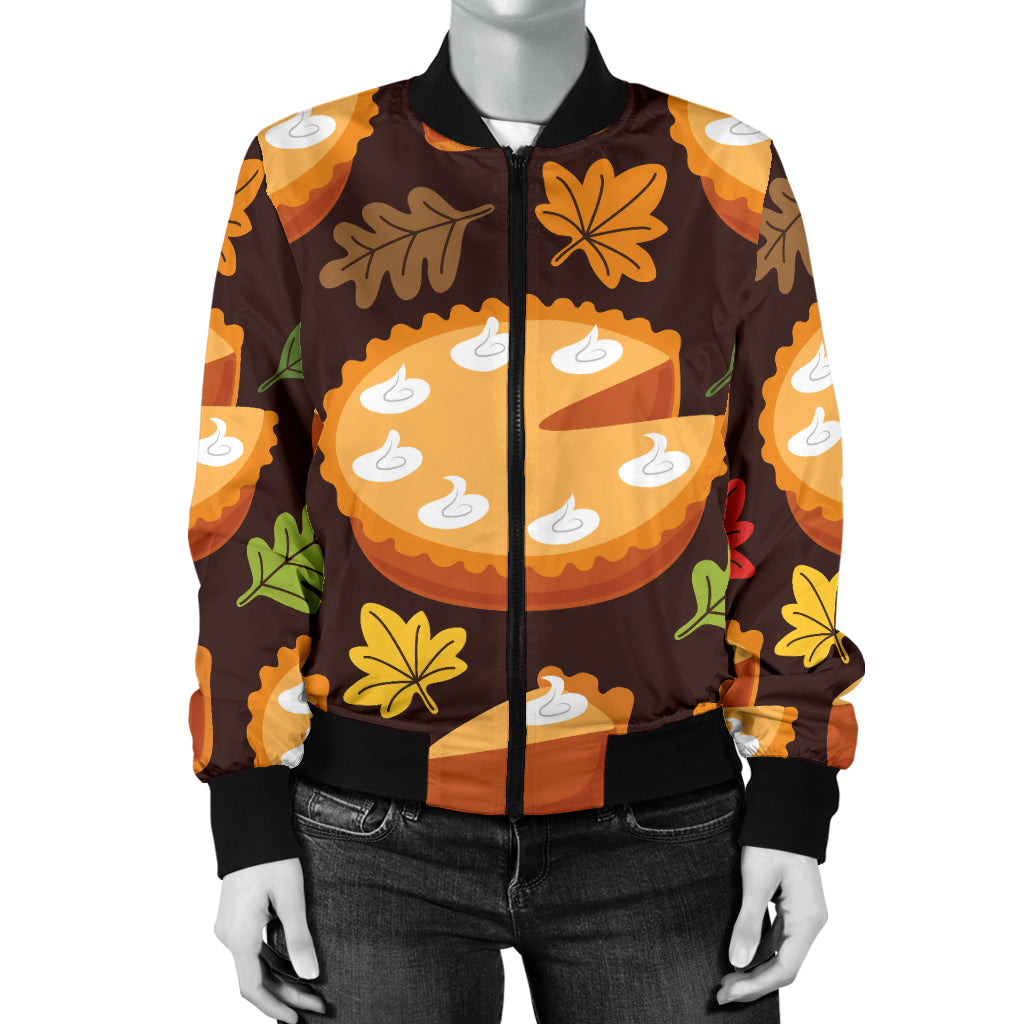 Pie Pattern Print Design A03 Women's Bomber Jacket