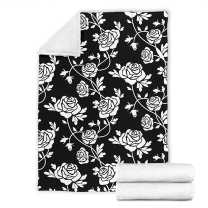 Rose Pattern Print Design RO013 Fleece Blanket