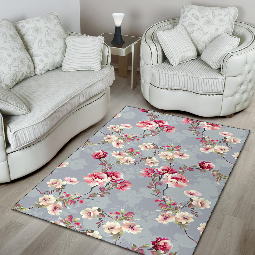 Summer Floral Pattern Print Design SF02 Area Rugs