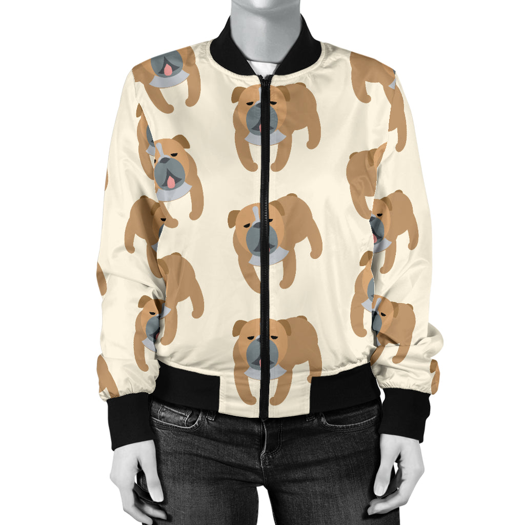 Bulldogs Pattern Print Design 01 Women's Bomber Jacket
