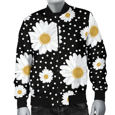 Daisy Pattern Print Design DS02 Men Bomber Jacket