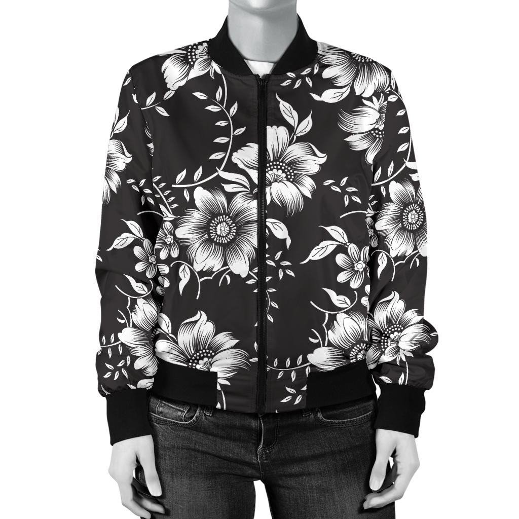 Gerberas Pattern Print Design GB02 Women Bomber Jacket