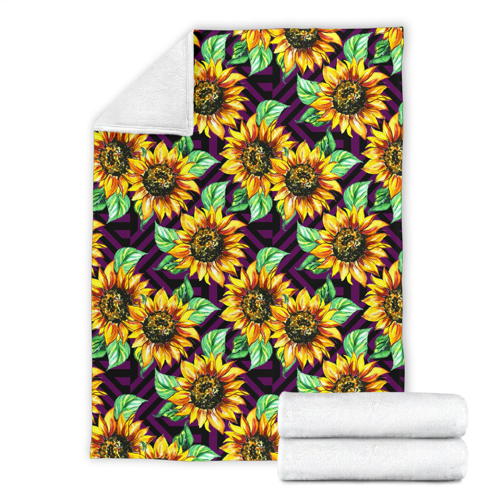 Sunflower Pattern Print Design SF012 Fleece Blanket